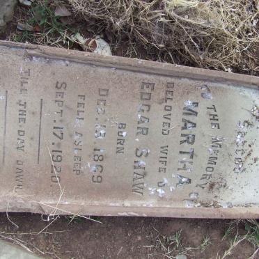 SHAW Edgar 1868-1943 &amp; Martha 1869-1920