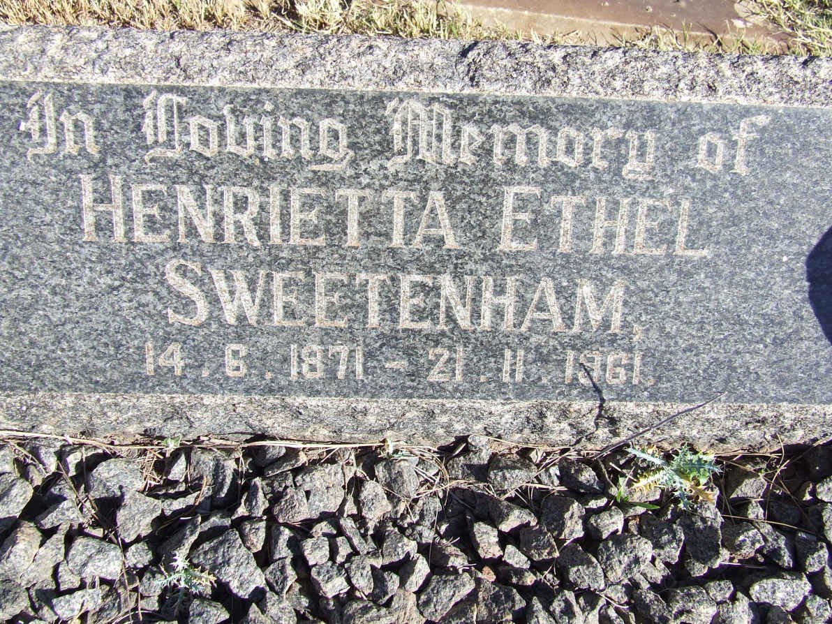 SWEETENHAM Henrietta Ethel 1871-1961