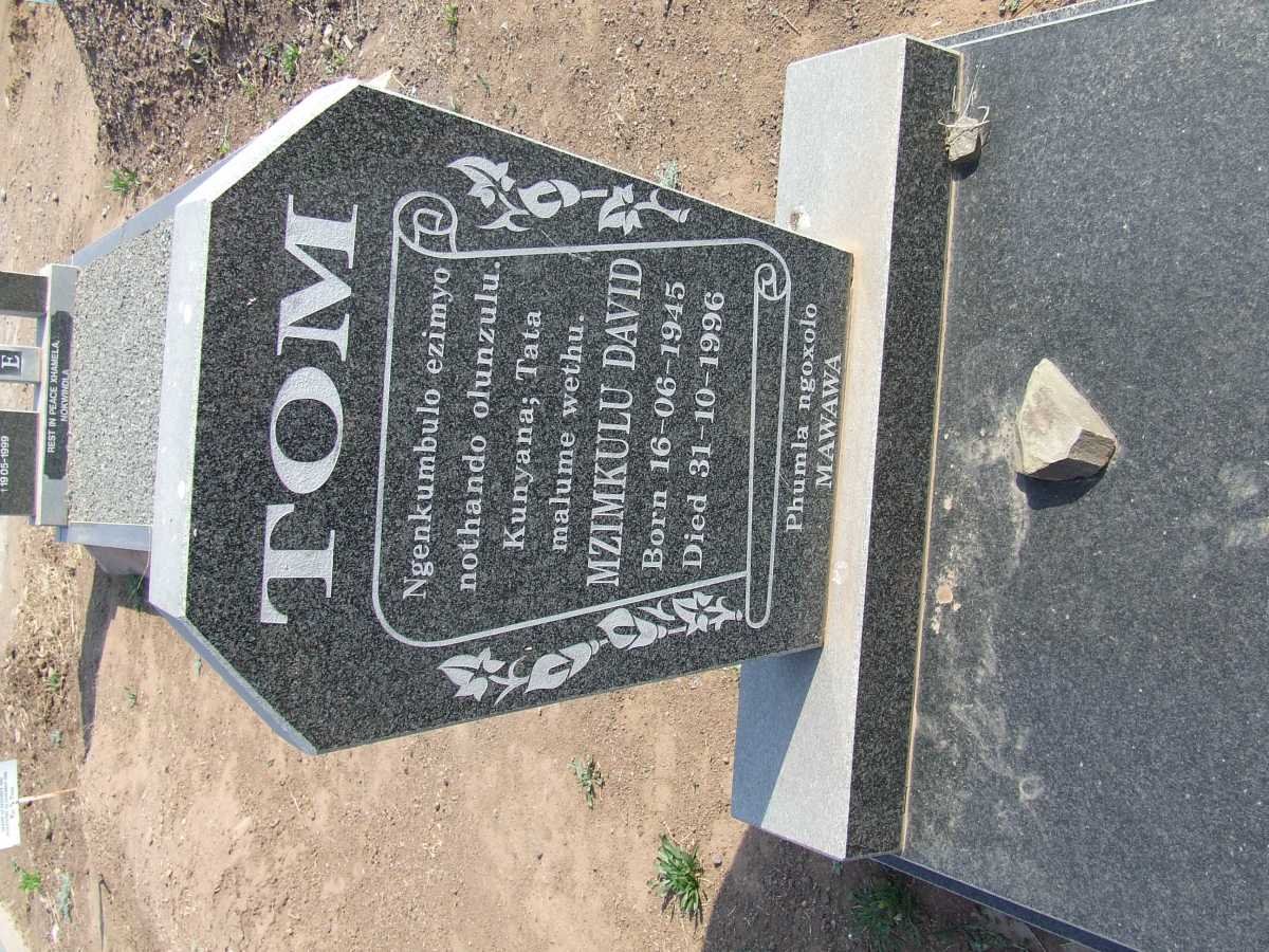 TOM Mzimkulu David 1945-1996