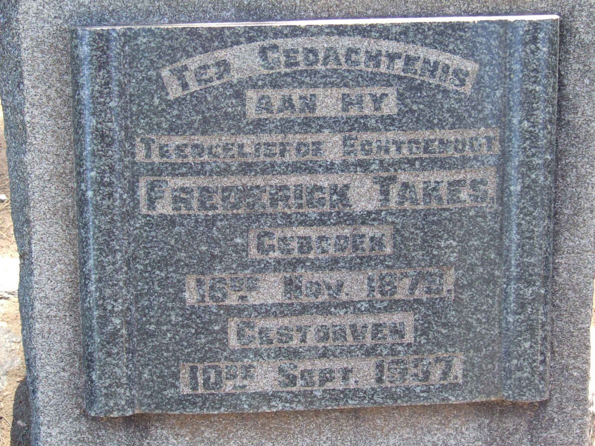 TAKES Frederick 1875-1937