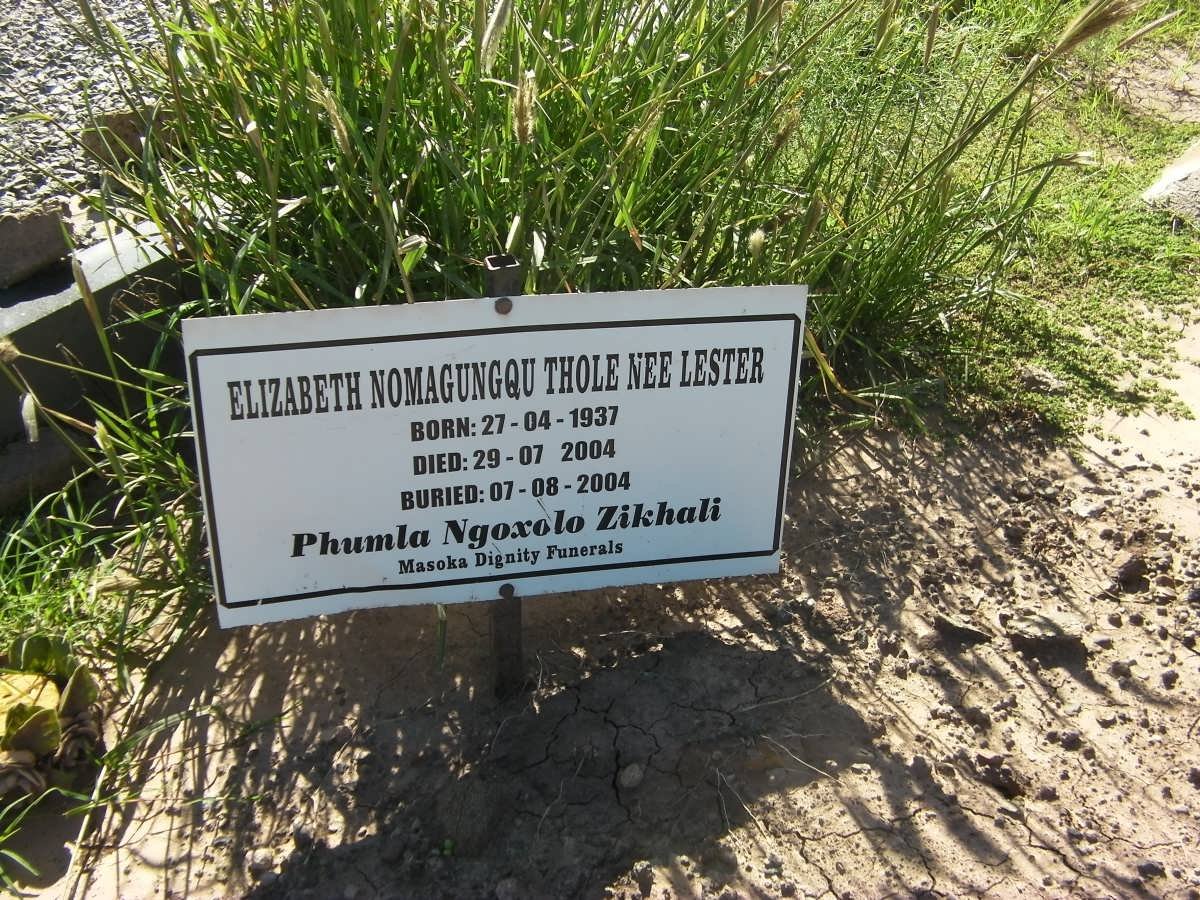 THOLE Elizabeth Nomagungqu nee LESTER 1937-2004