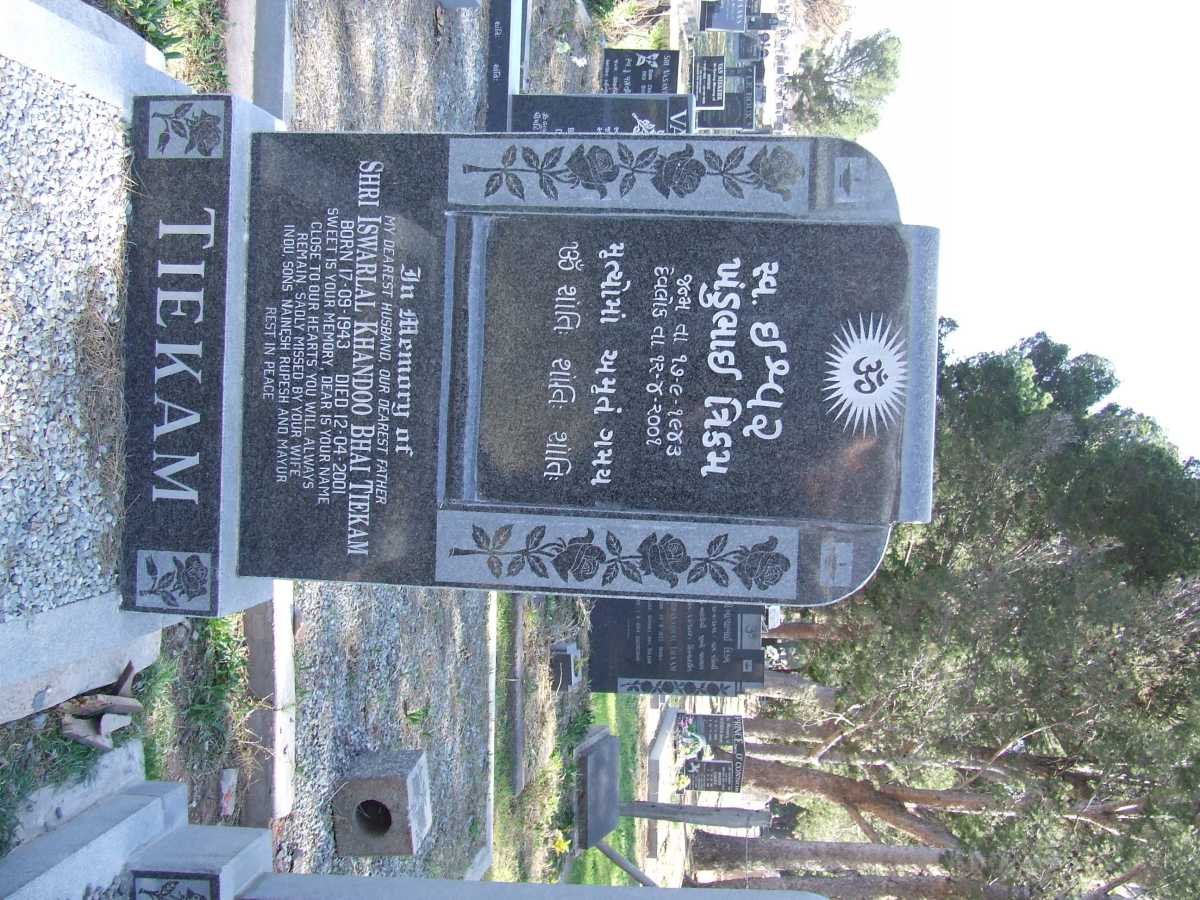 TIEKAM Shri Iswarlal Khandoo Bhai 1943-2001