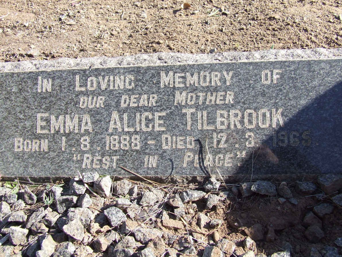 TILBROOK Emma Alice 1888-1965