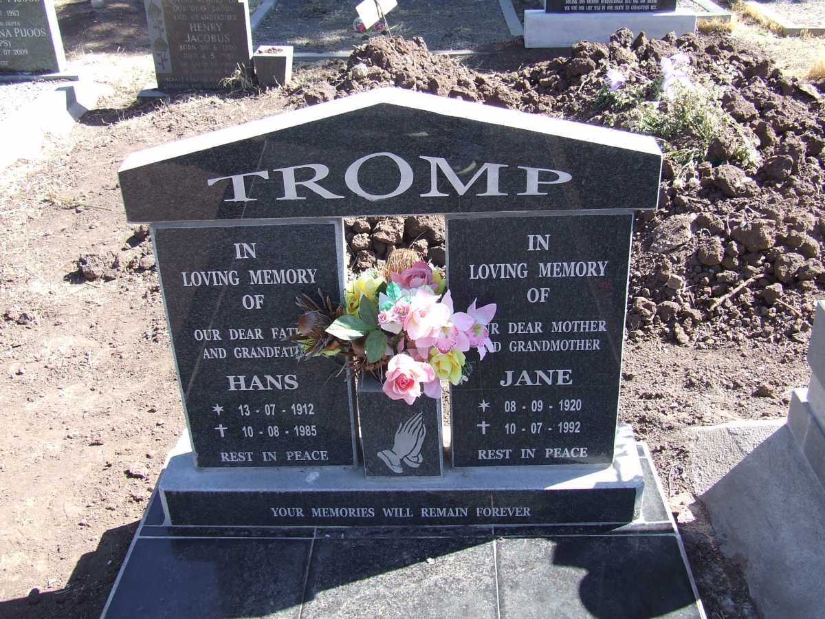 TROMP Hans 1912-1985 &amp; Jane 1920-1992