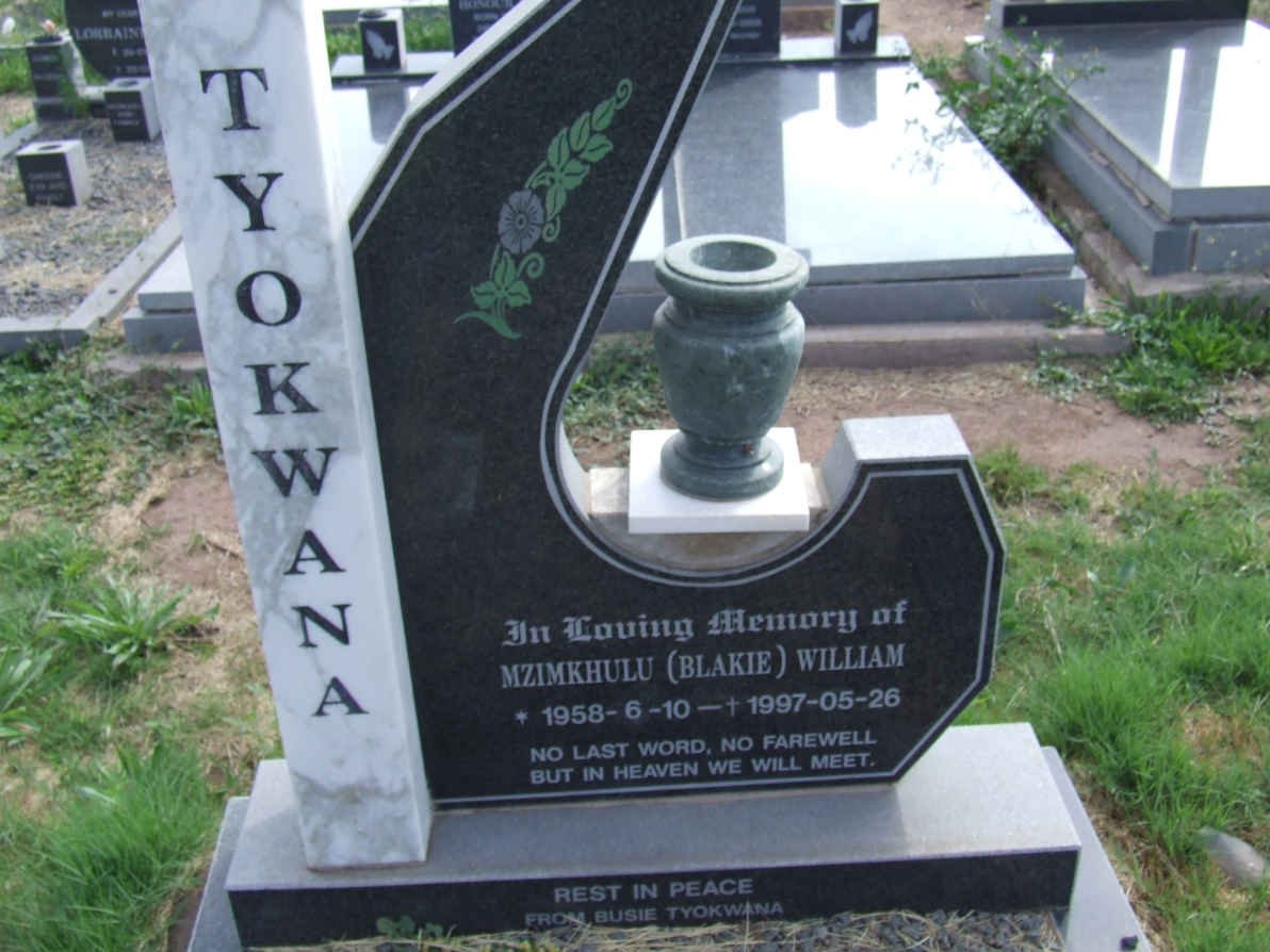 TYOKWANA Mzimkulu William 1958-1997