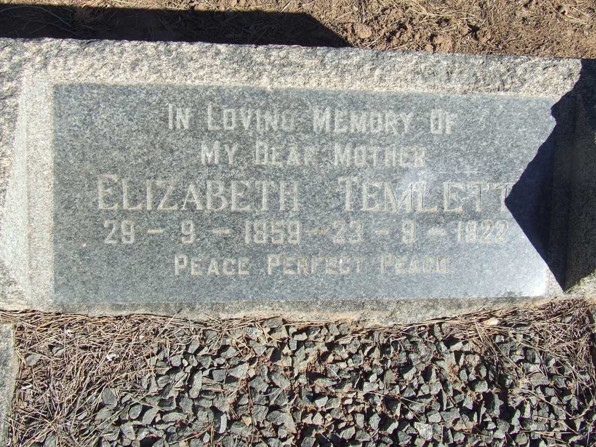 TEMLETT Elizabeth 1858-1922