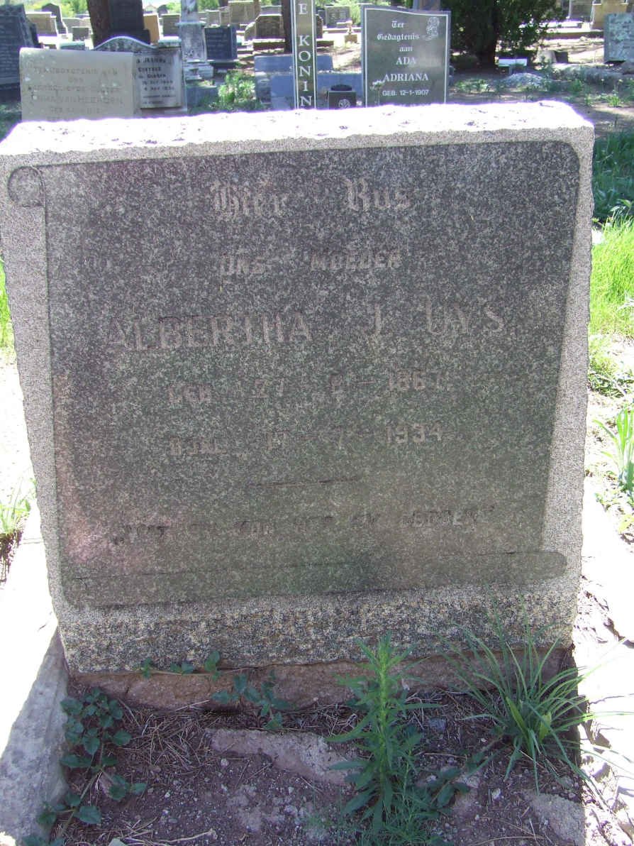 UYS Albertha J. 1867-1934