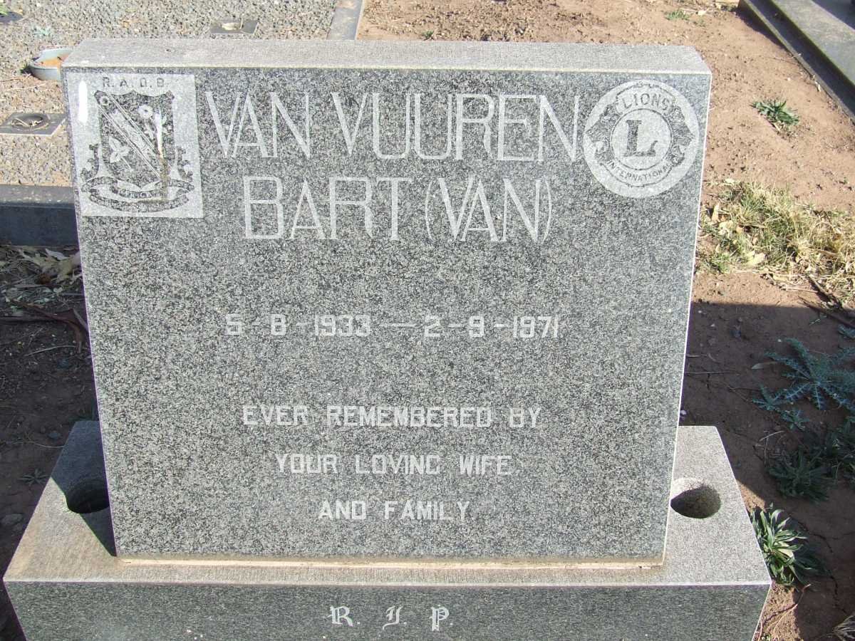 VUUREN Bart, van 1933-1971