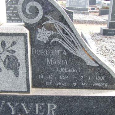 VYVER Dorothea Maria, van der nee JOUBERT 1894-1981