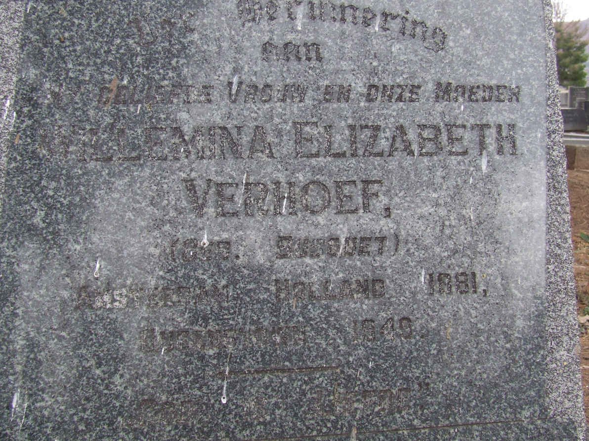 VERHOEF Willemina Elizabeth nee BUSOUET 1881-1949
