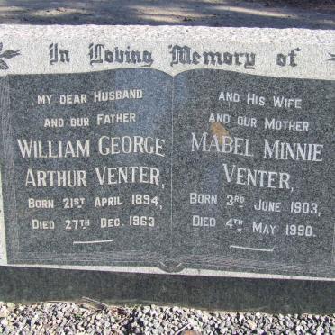 VENTER William George Arthur 1894-1963 &amp; Mabel Minnie 1903-1990