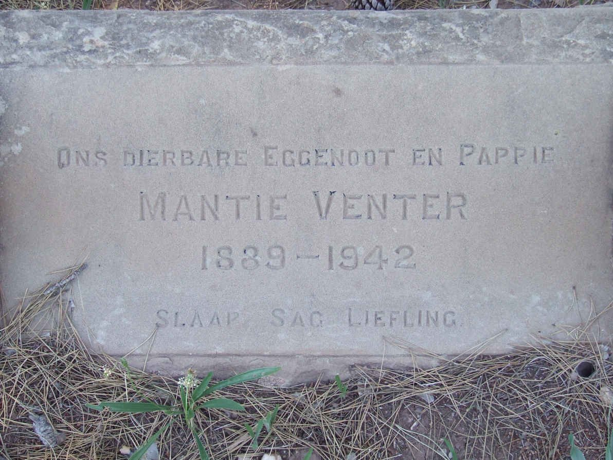 VENTER Mantie 1889-1942
