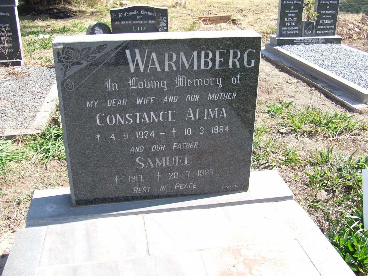 WARMBERG Samuel 1917-1987 &amp; Constance Alima 1924-1984