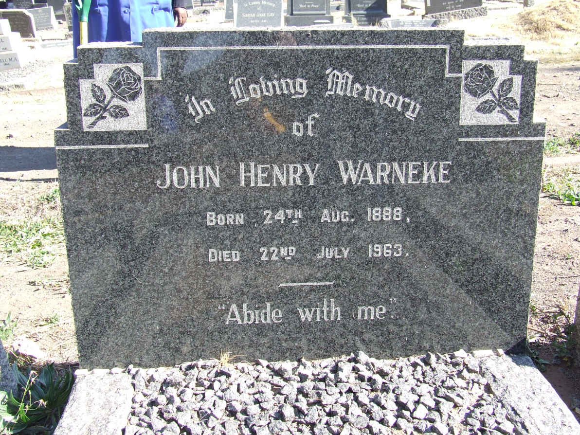 WARNEKE John Henry 1888-1963