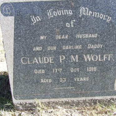 WOLFF Claude P.M. -1918 