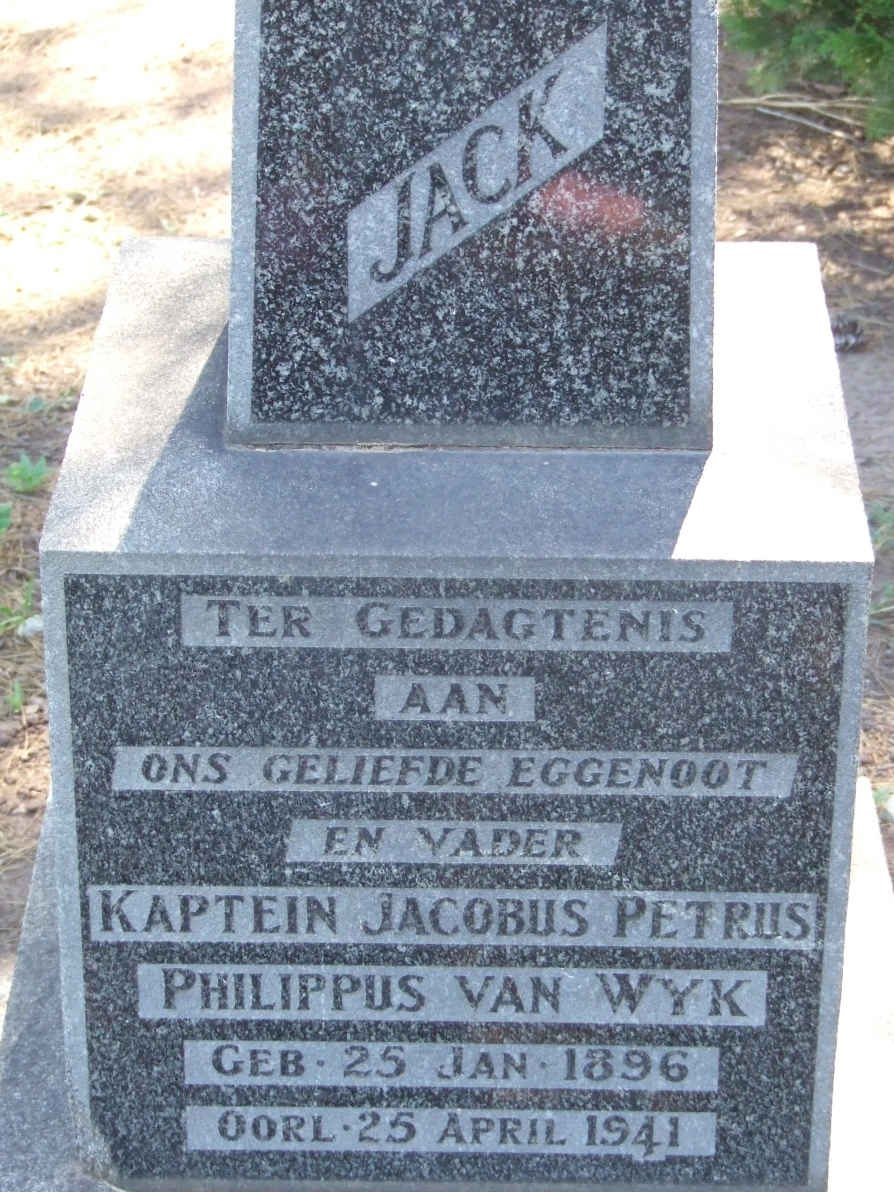 WYK Jacobus Petrus Philippus, van 1896-1941