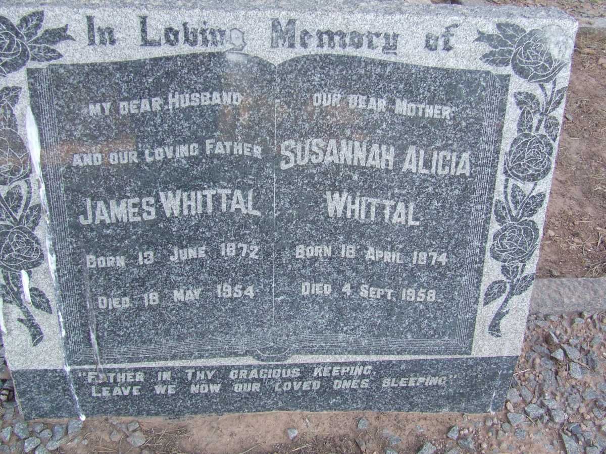 WHITTAL James 1872-1954 &amp; Susannah Alicia 1874-1958