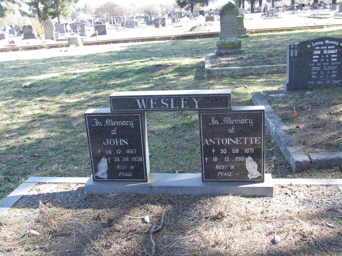 WESLEY John 1857-1938 &amp; Antoinette 1871-1961