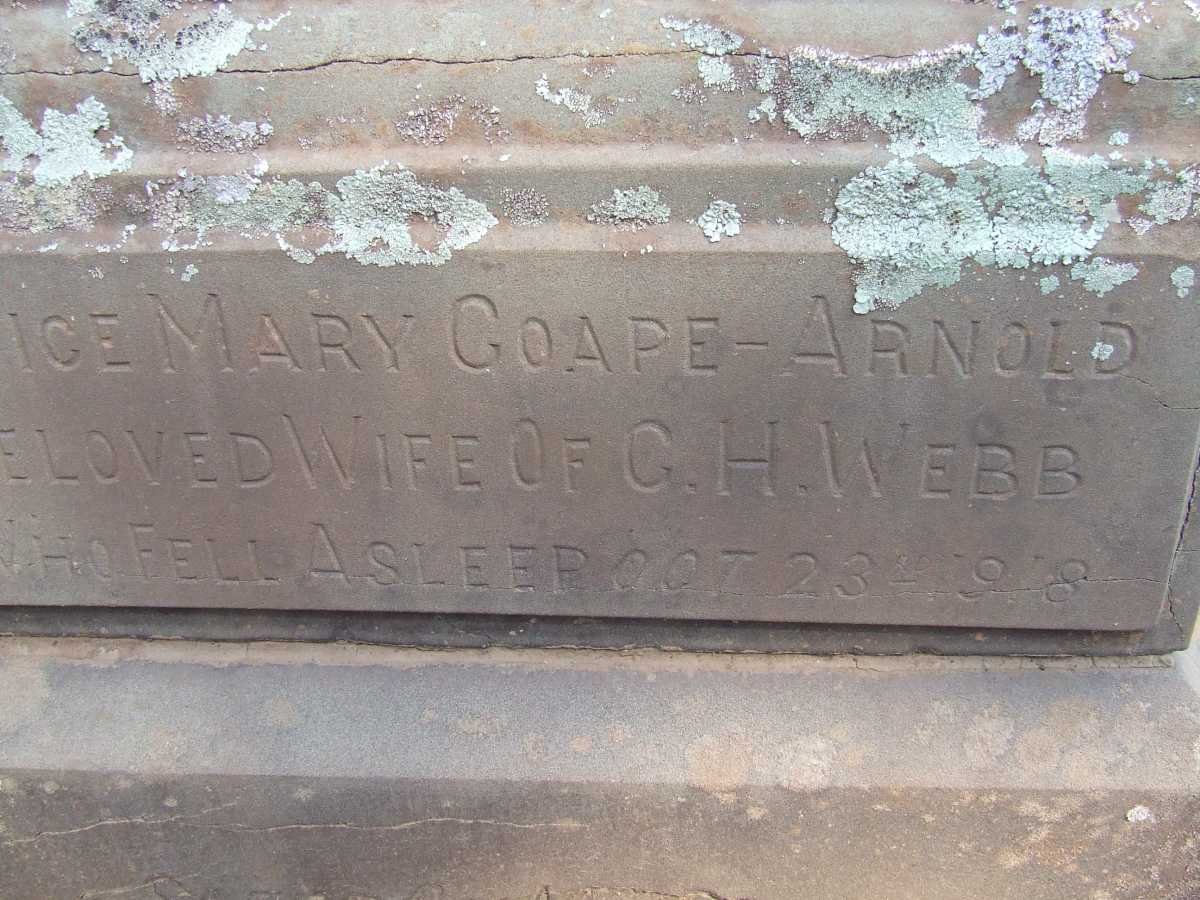 WEBB Alice Mary nee GOAPE-ARNOLD -1918