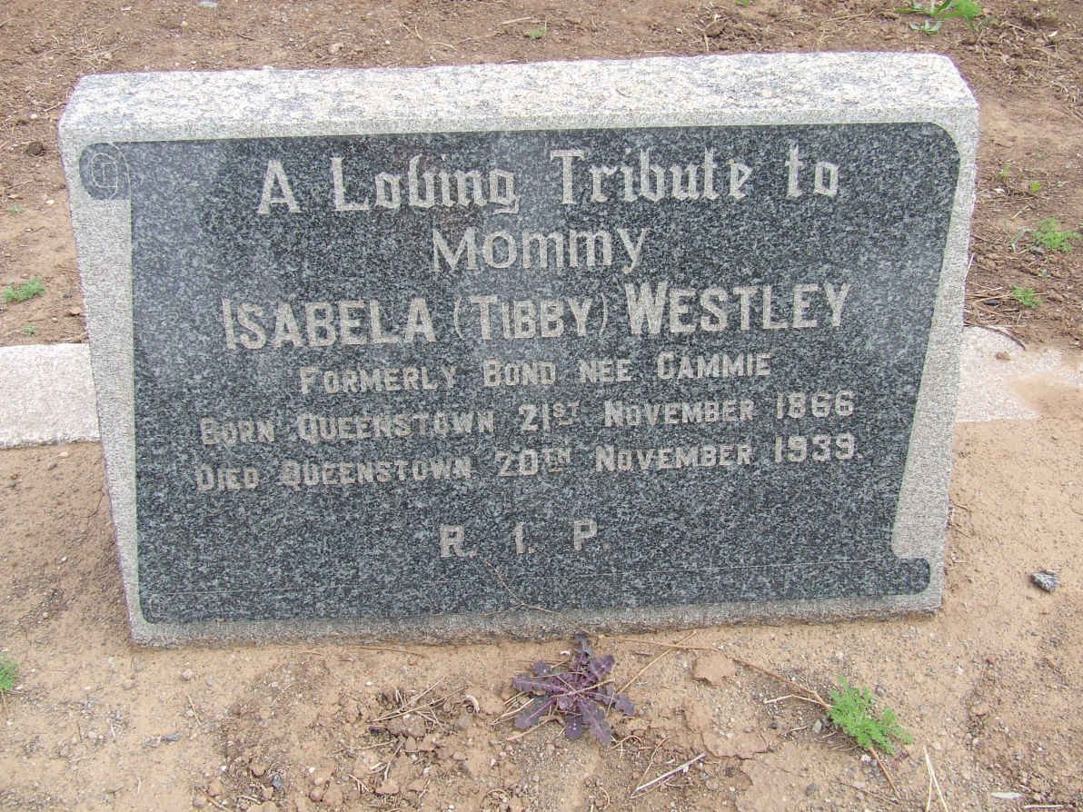 WESTLEY Isabela, formerly BOND nee GAMMIE 1866-1939
