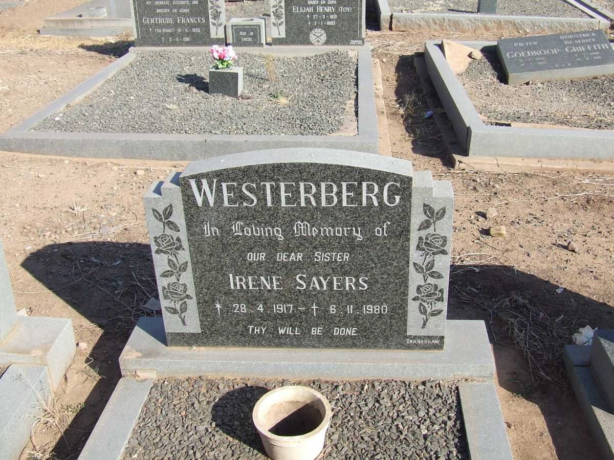 WESTERBERG Irene Sayers 1917-1980