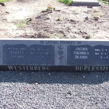 WESTERBERG Stanley Gordon 1913-1983 :: DU PLESSIS Jacoba Fredrica Beatrix 1931- 2003