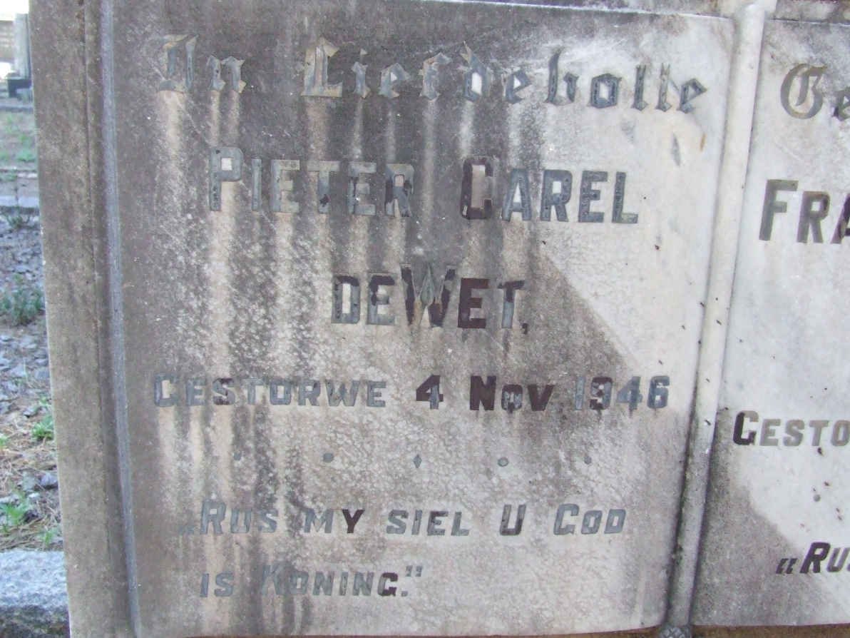 WET Pieter Carel, de -1946
