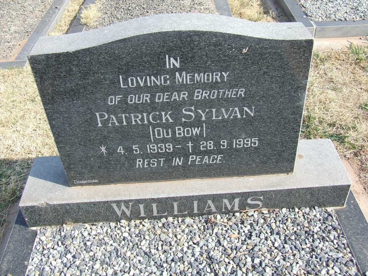 WILLIAMS Patrick Sylvan 1939-1995