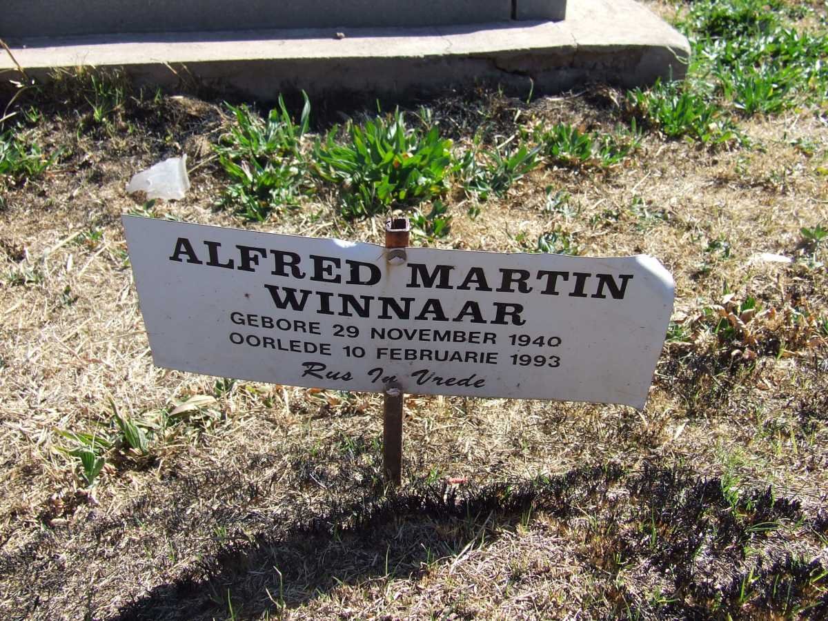 WINNAAR Alfred Martin 1940-1993
