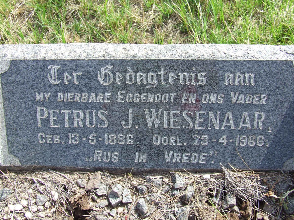 WIESENAAR Petrus J. 1886-1966