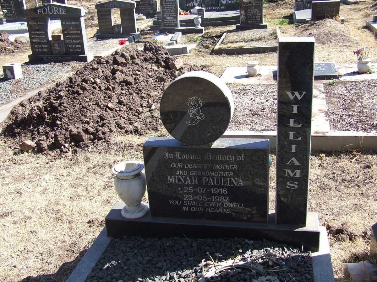 WILLIAMS Minah Paulina 1916-1987