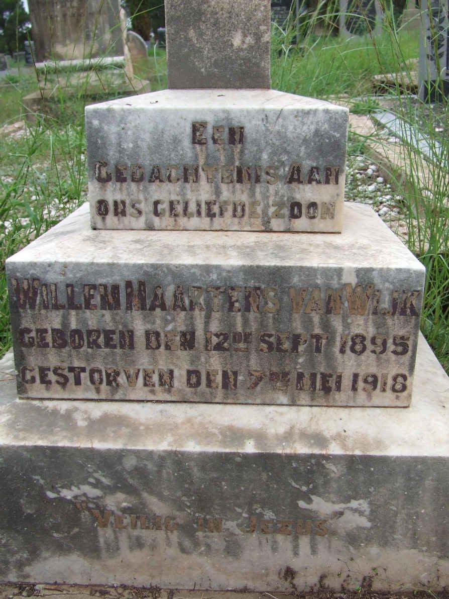 WIJK Willem Maartens, van 1895-1916