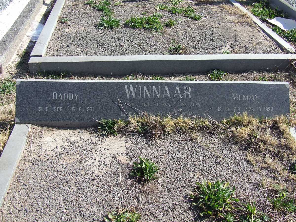 WINNAAR Daddy 1908-1971 &amp; Mummy 1916-1980