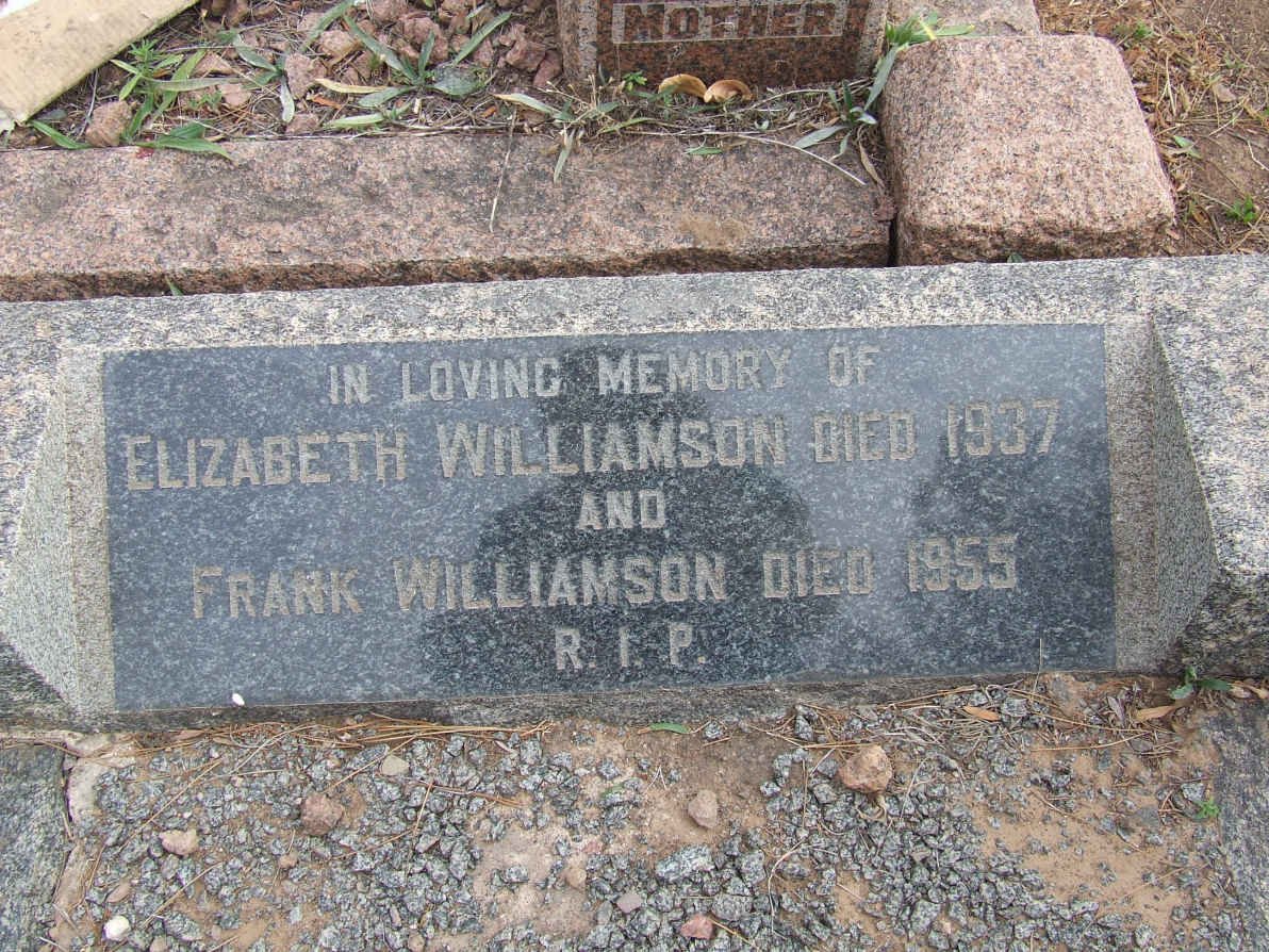 WILLIAMSON Frank -1955 &amp; Elizabeth -1937