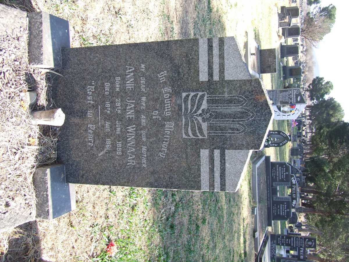 WINNAAR Annie Jane 1888-1961