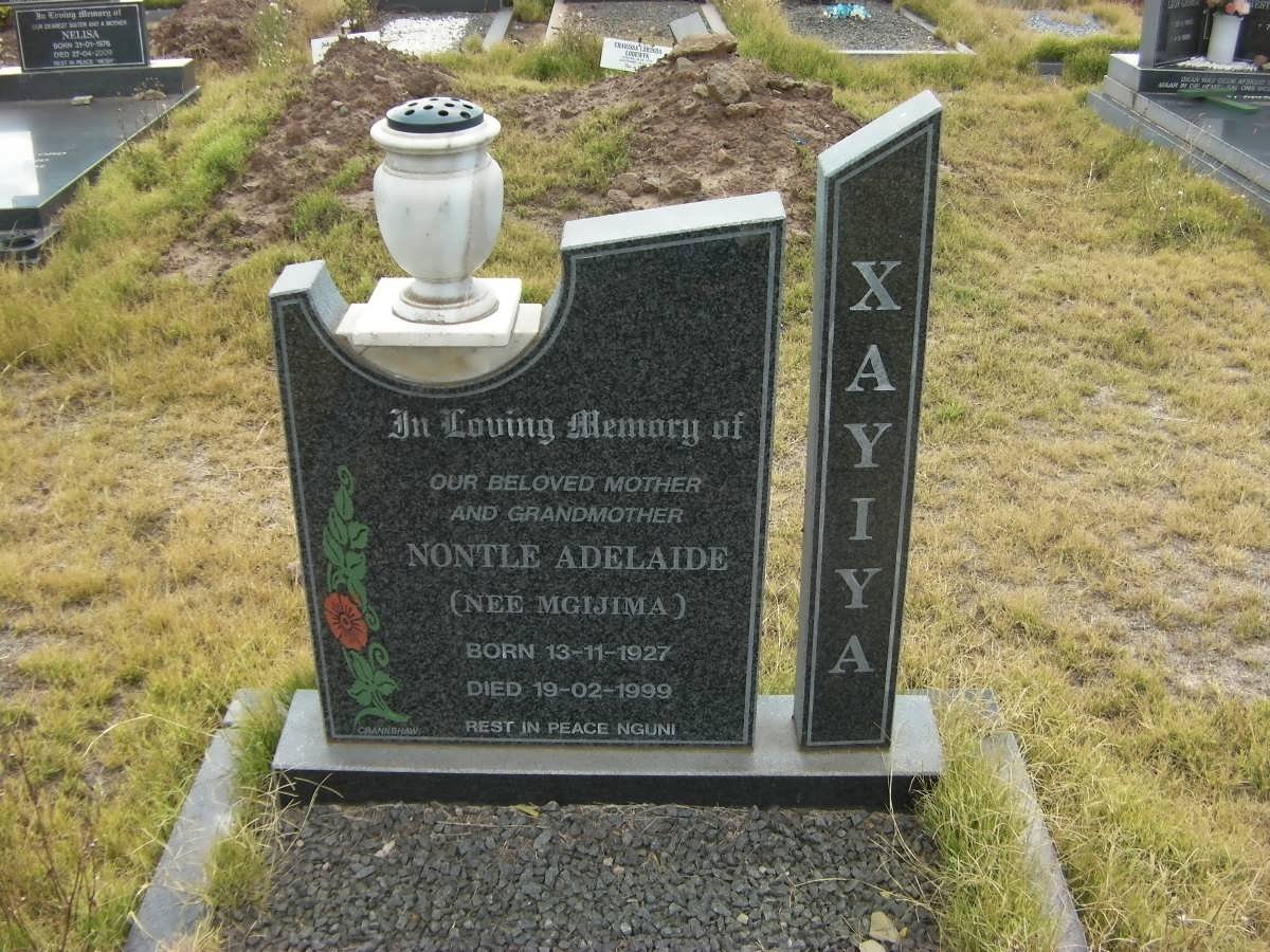 XAYIYA Nontle Adelaide nee MGIJIMA 1927-1999