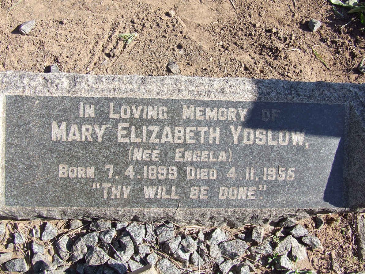 YOSLOW Mary Elizabeth nee ENGELA 1899-1955