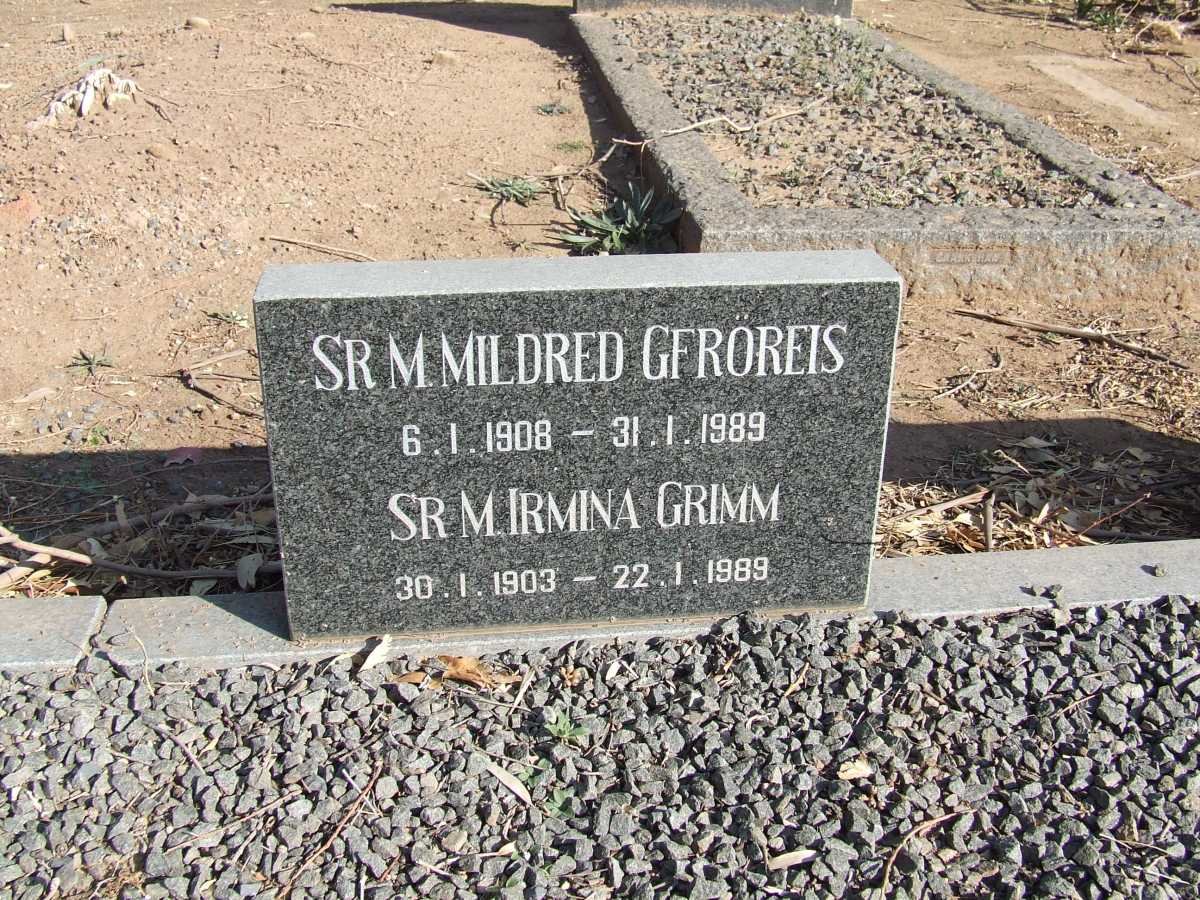 GFROREIS Mildred 1908-1989 :: GRIMM Irmina 1903-1989