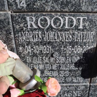 ROODT Andries Johannes Taylor 1931-2013