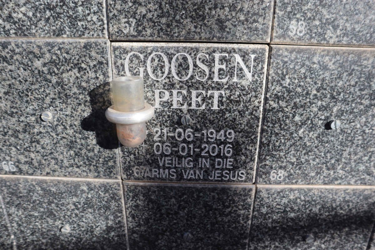 GOOSEN Peet 1949-2016