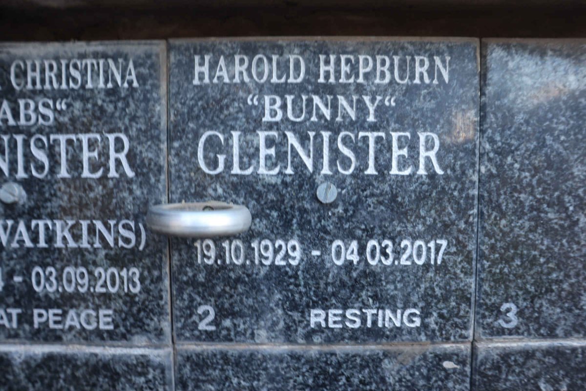 GLENISTER Harold Hepburn 1929-2017