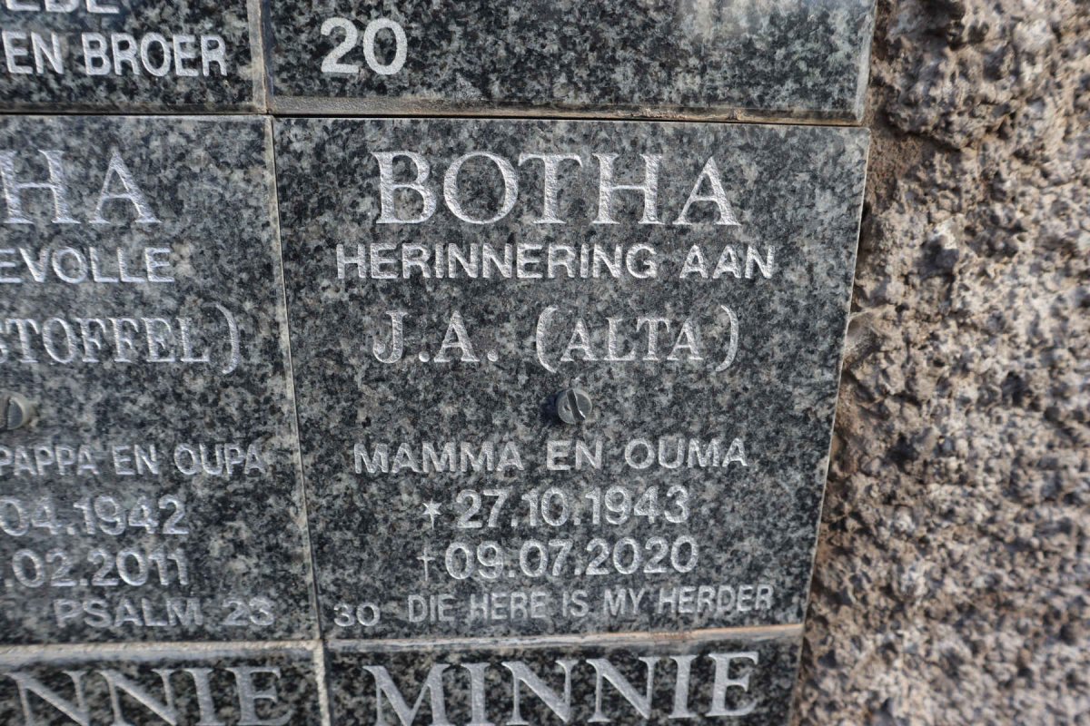 BOTHA J.A. 1943-2020