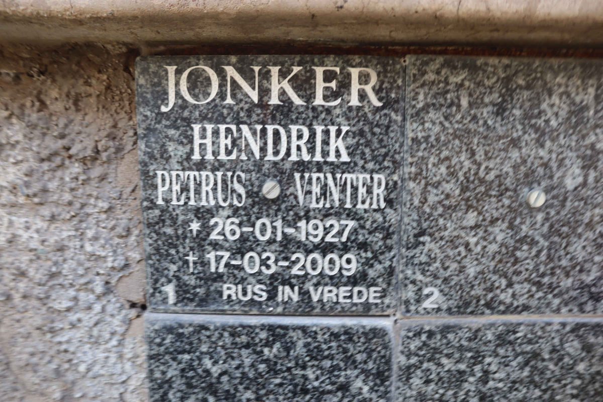 JONKER Hendrik Petrus Venter 1927-2009