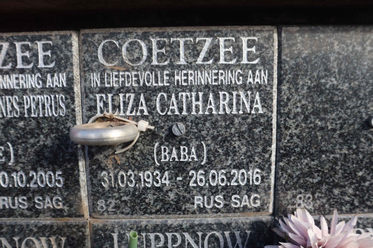 COETZEE Eliza Catharina 1934-2016