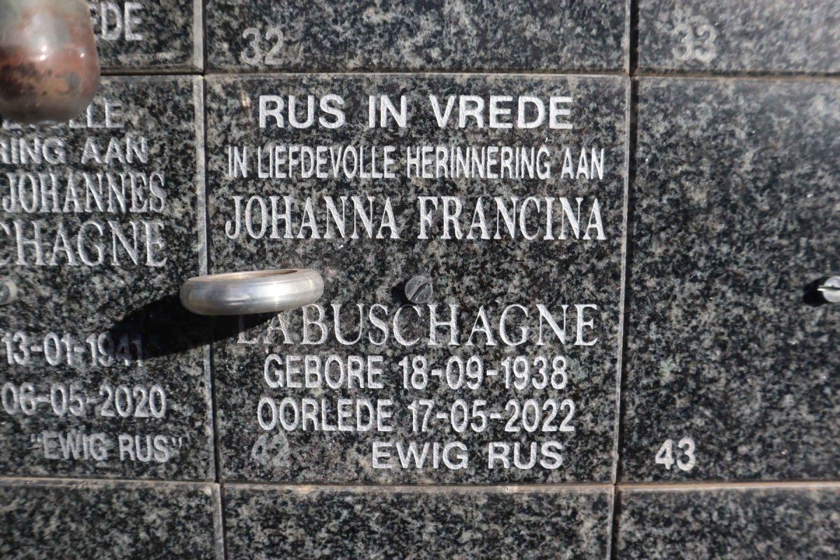 LABUSCHAGNE Johanna Francina 1938-2022