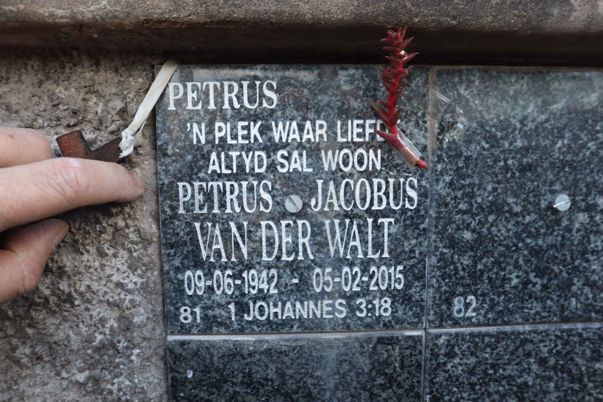 WALT Petrus Jacobus, van der 1942-2015