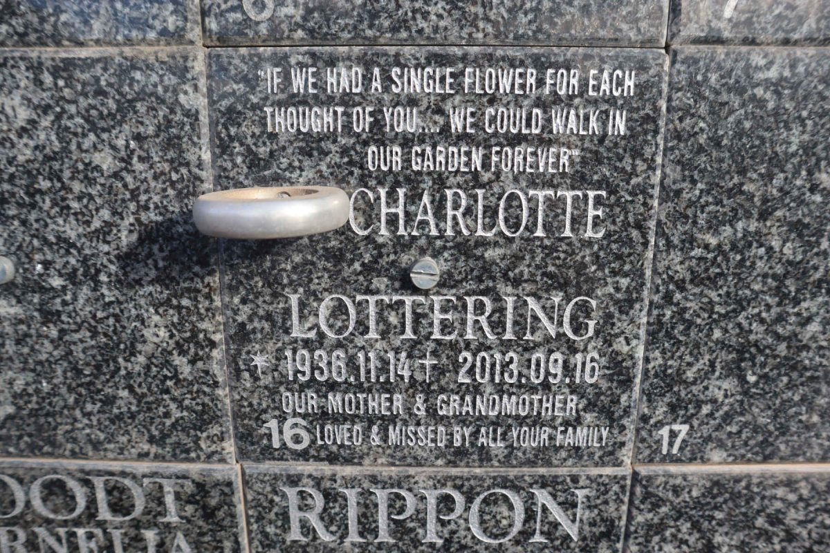 LOTTERING Charlotte 1936-2013
