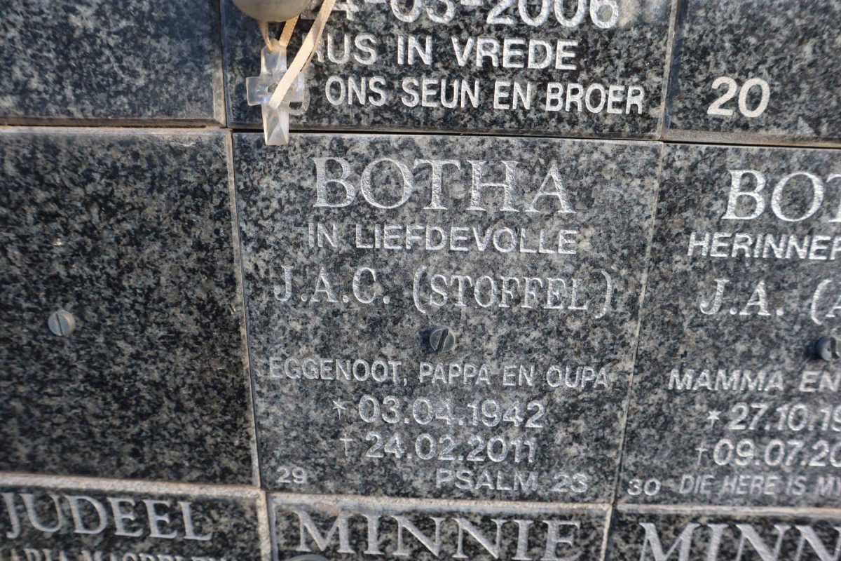BOTHA J.A.C. 1942-2011