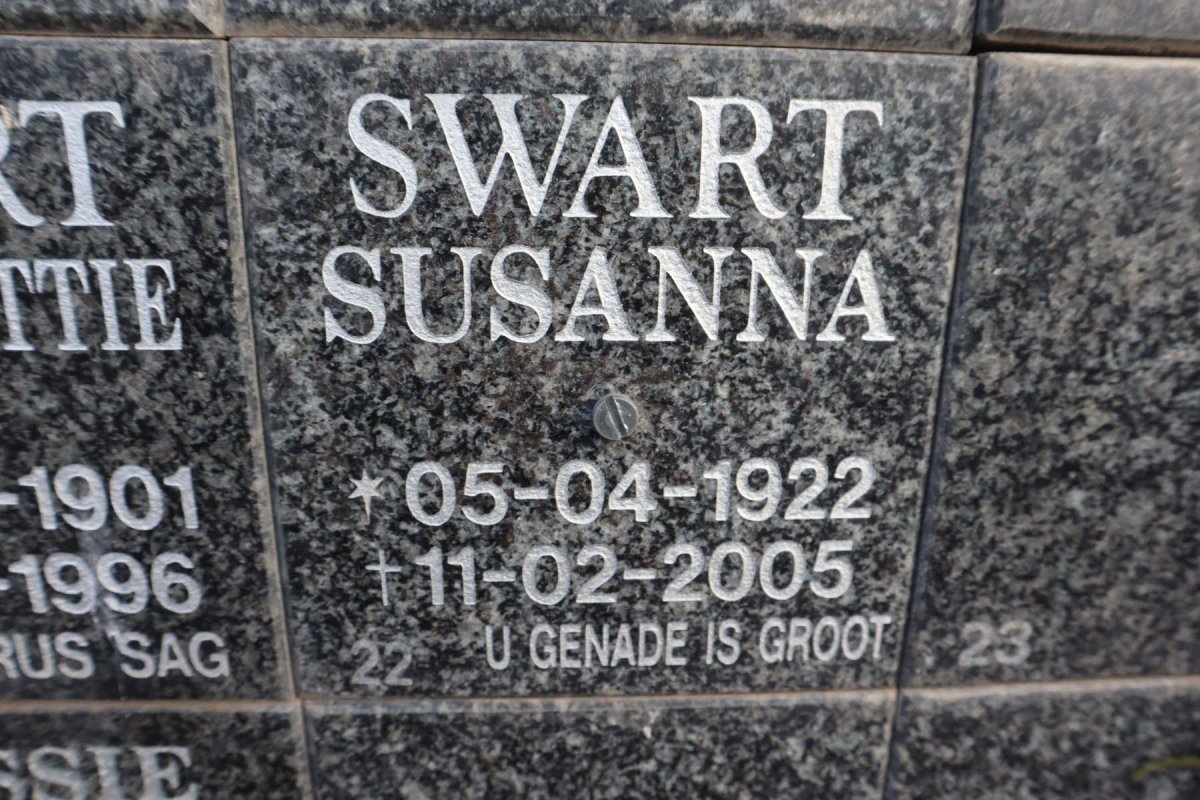 SWART Susanna 1922-2005