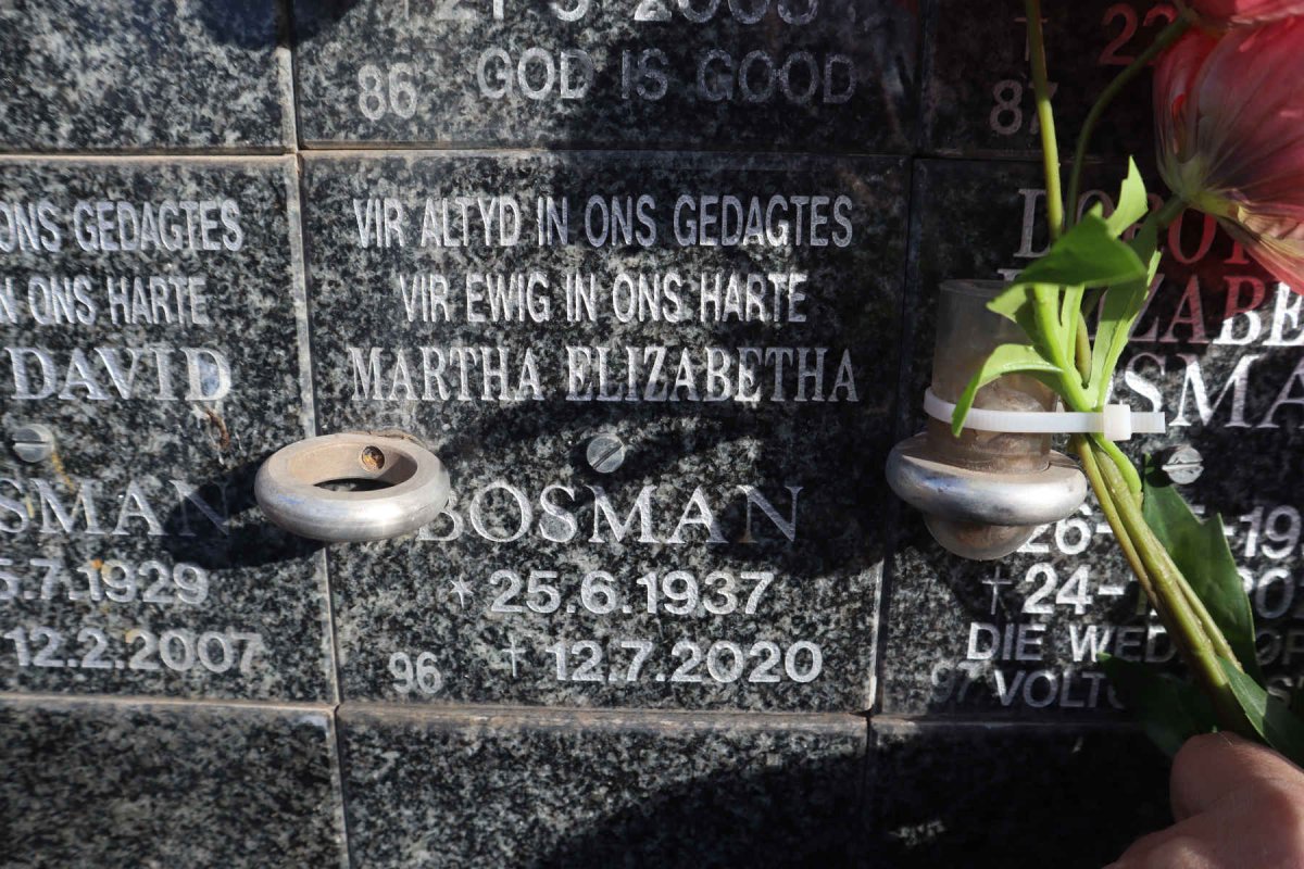 BOSMAN Martha Elizabeth 1937-2020